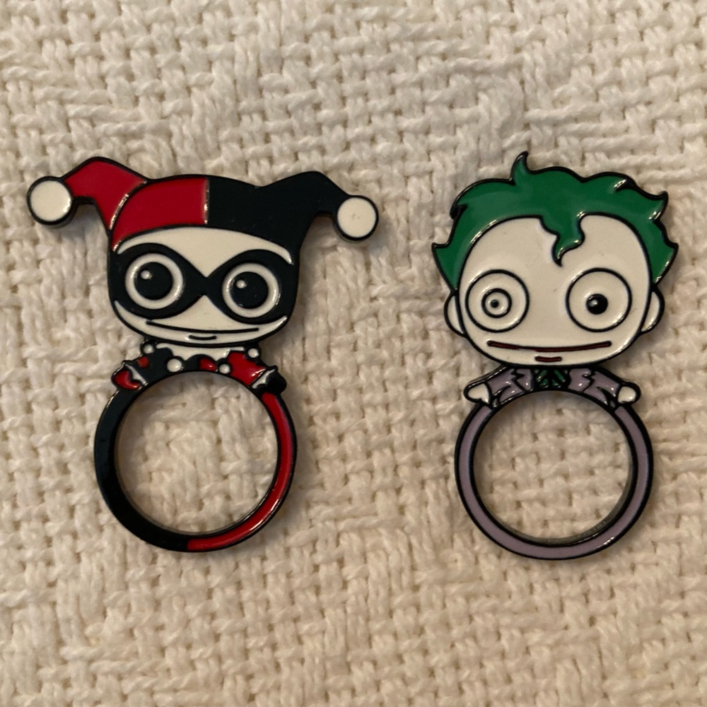 Harley Quinn and Joker rings